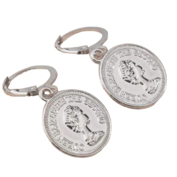 Queen Elizabeth the Second Dangle Drop Earrings - Picture 1 of 2